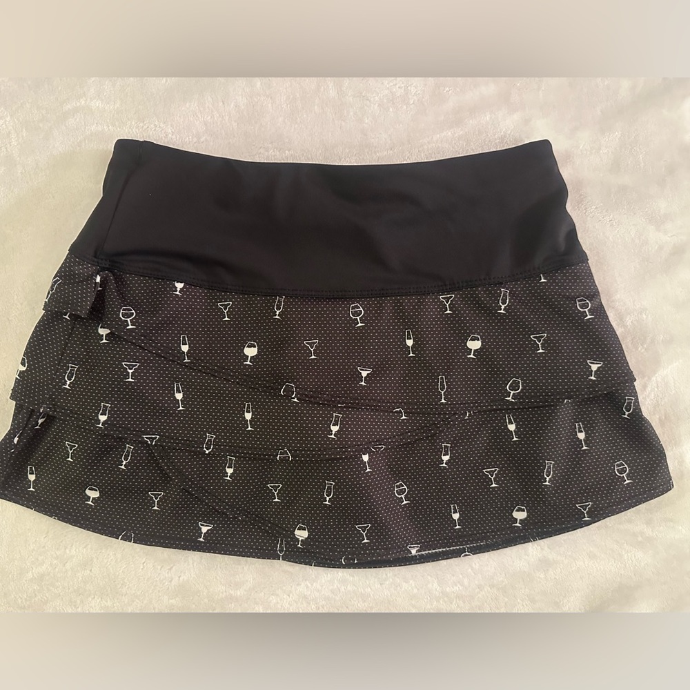 Lucky in Love women’s skort. Cocktail print - sold out online. Black